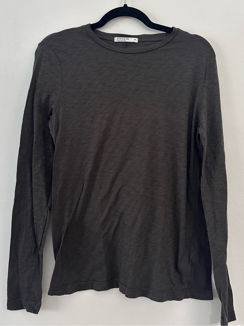 NWOT Stateside long sleeve t shirt dark grey 100% supima cotton size medium